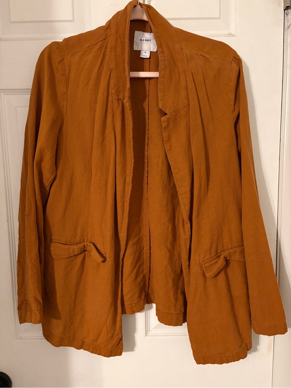 Old Navy Women's Rust Orange Open-Front Blazer Jacket